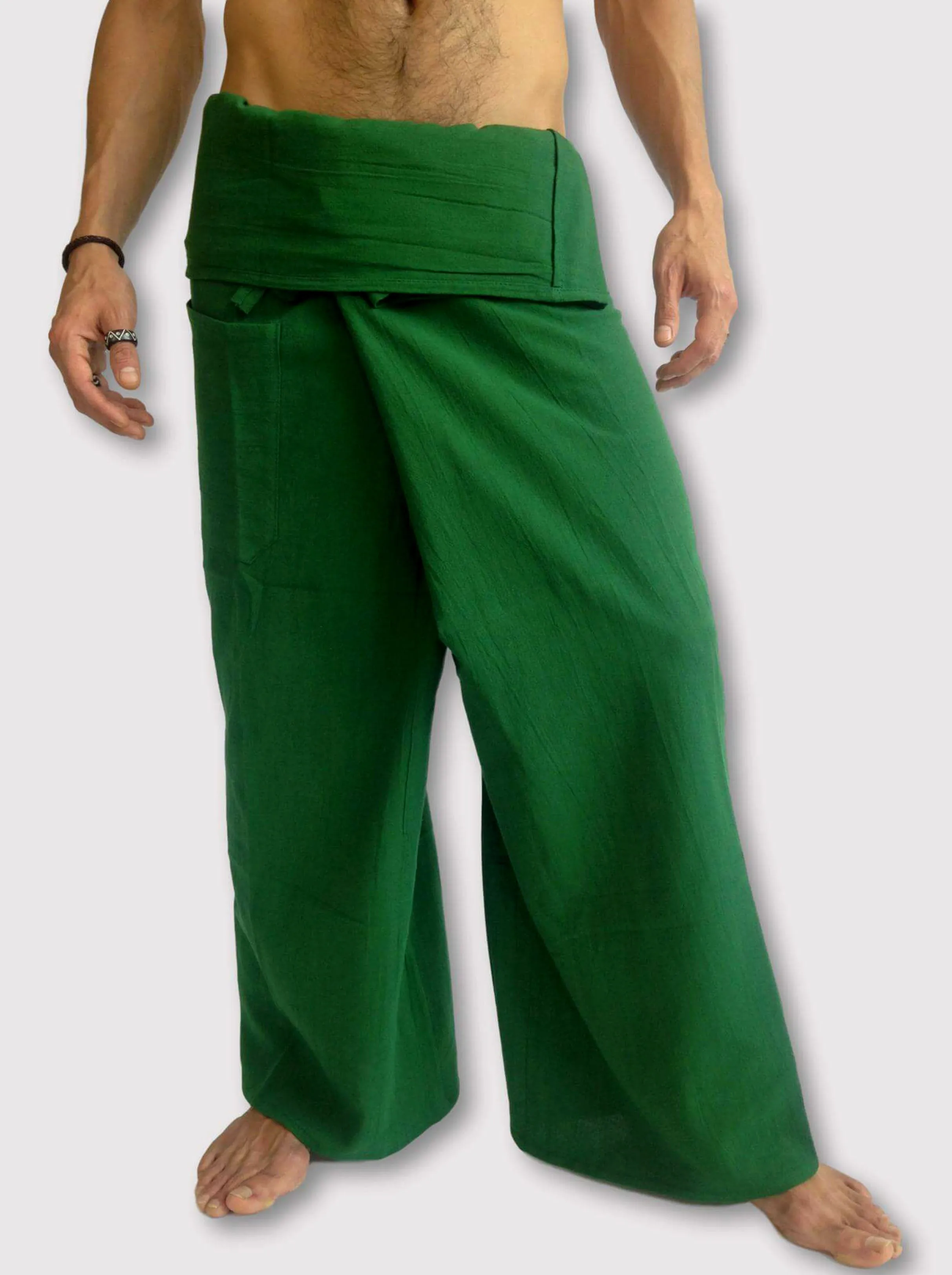 Thai Fisherman Pants Pah Muang Cotton Green