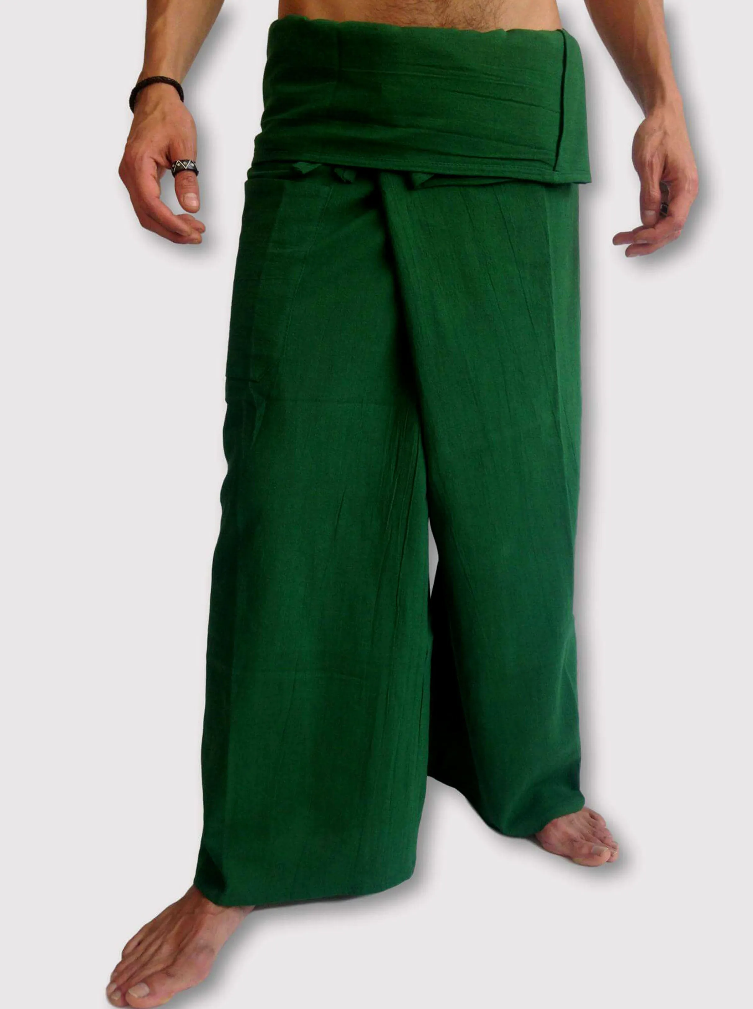Thai Fisherman Pants Pah Muang Cotton Green