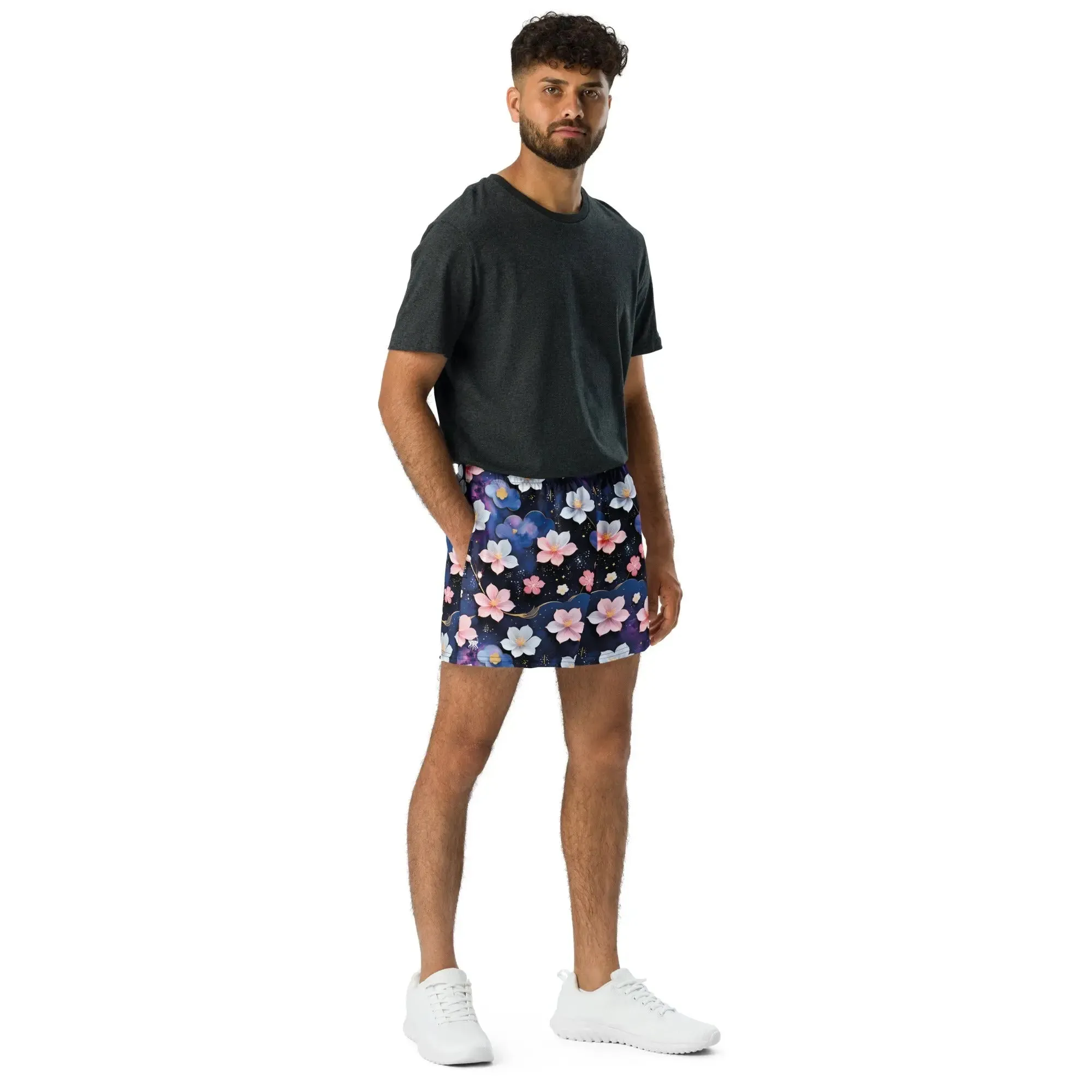 Unisex Athletic Shorts - Midnight Sakura