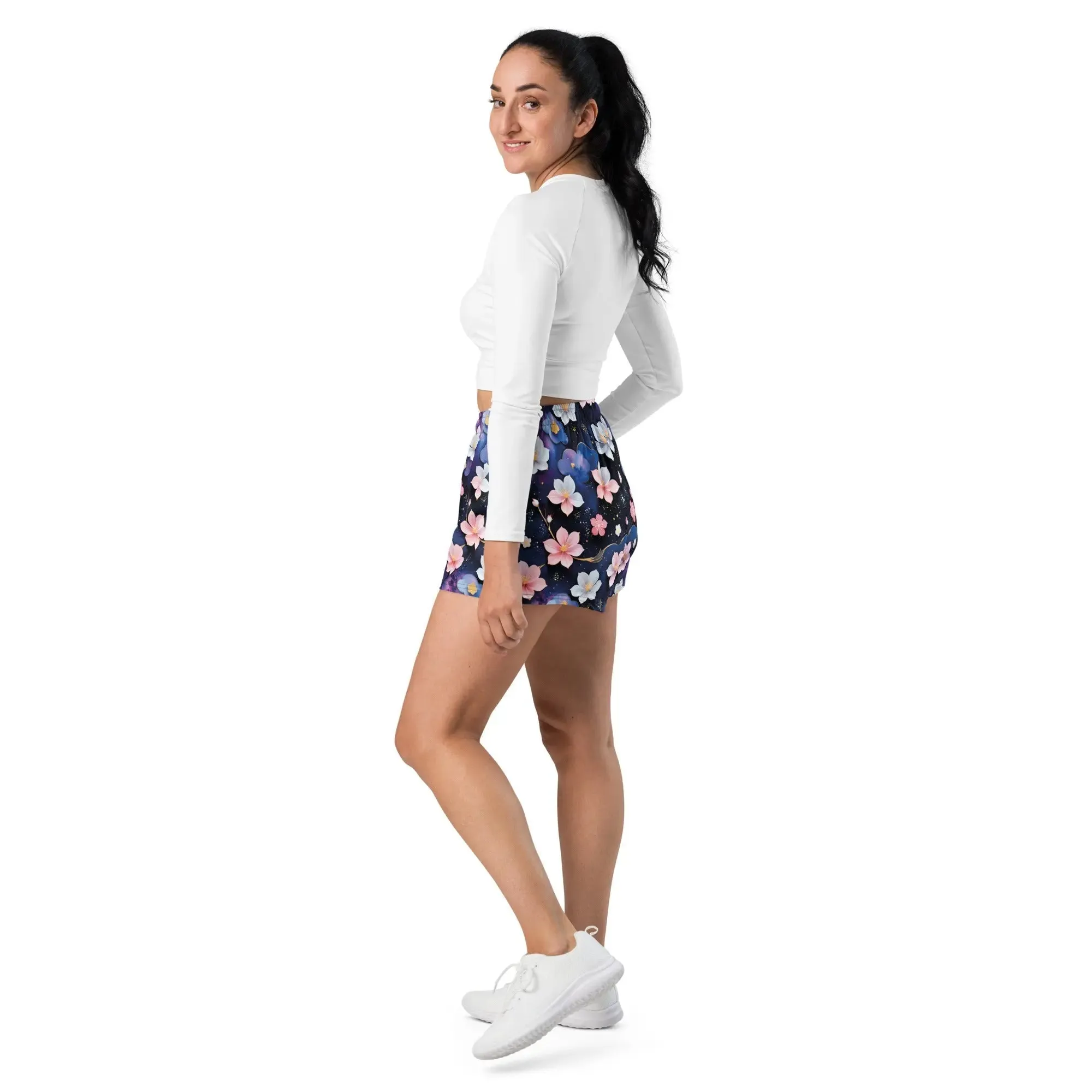 Unisex Athletic Shorts - Midnight Sakura
