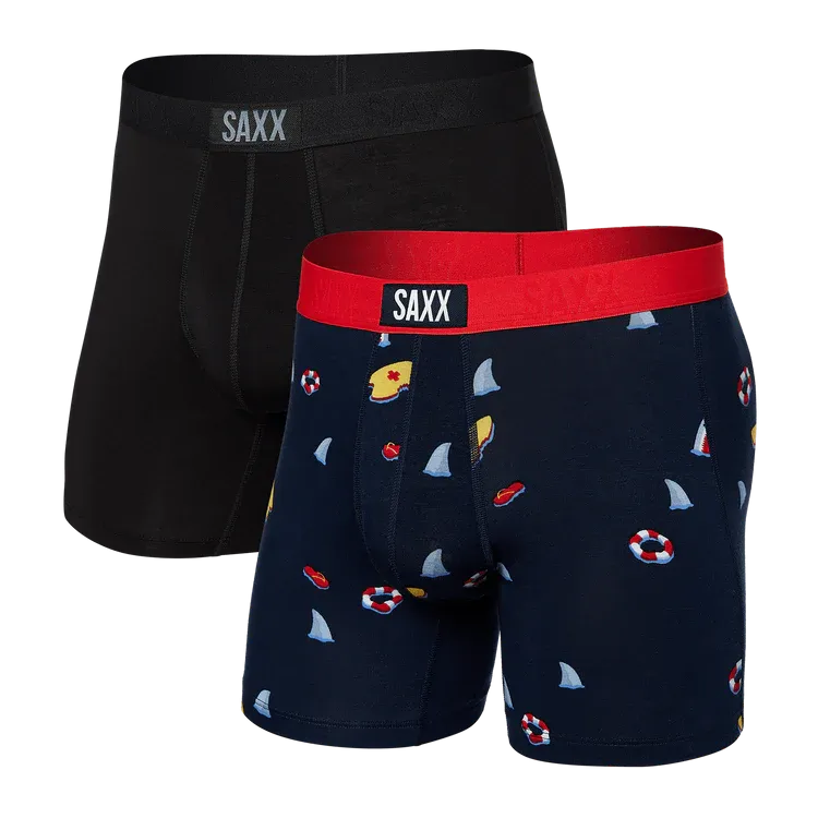 Vibe 2 Pack Boxer Brief - Dangerous Waters/Black