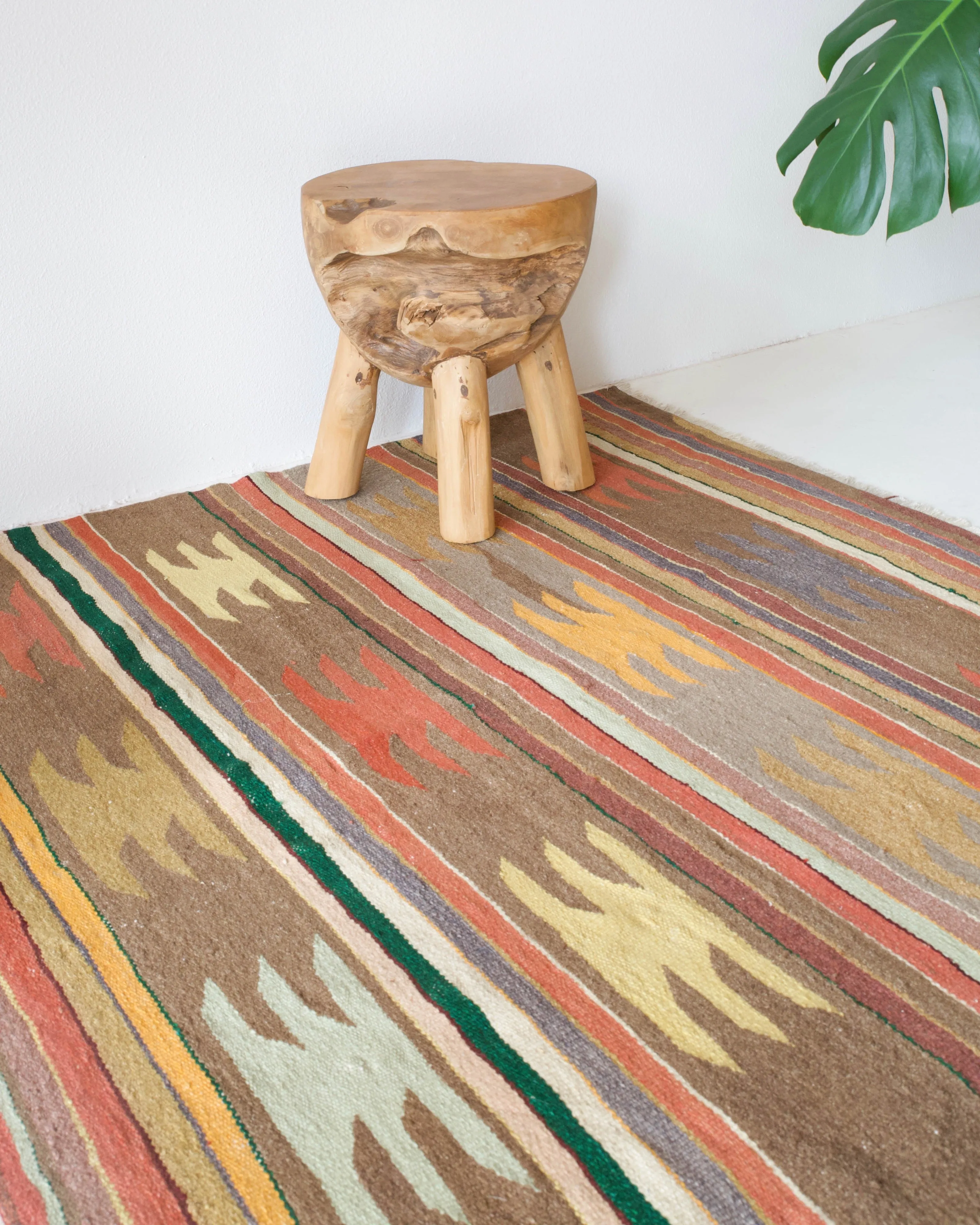 Vintage Aegean Kilim Rug 4'3"x4'5"