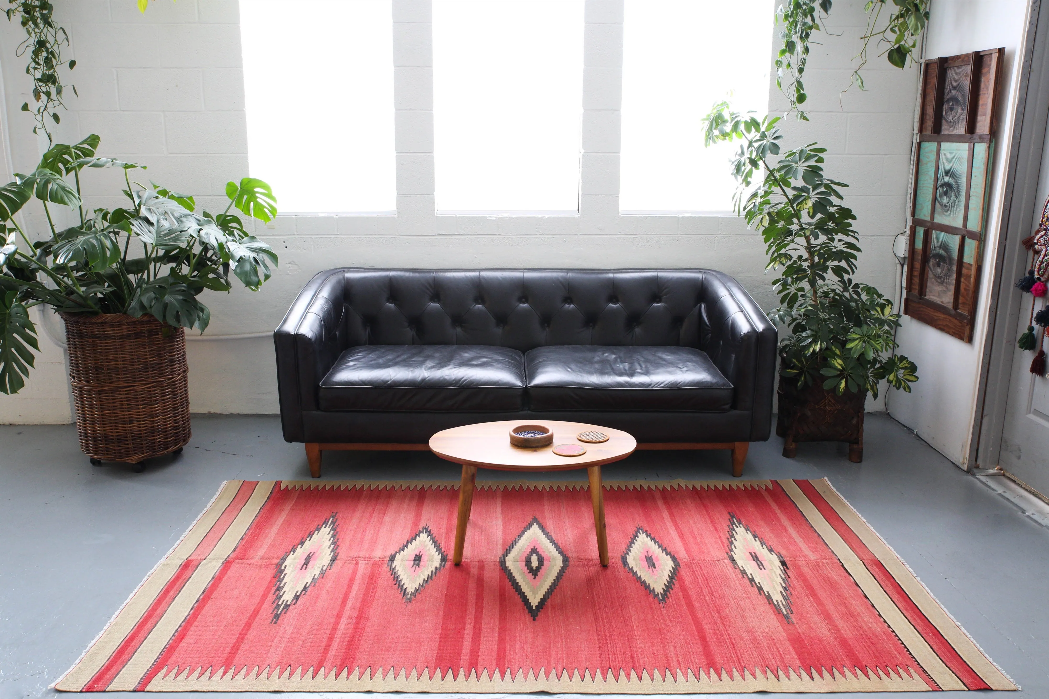 Vintage western Anatolian Kilim Rug 4’9" x 8’4”