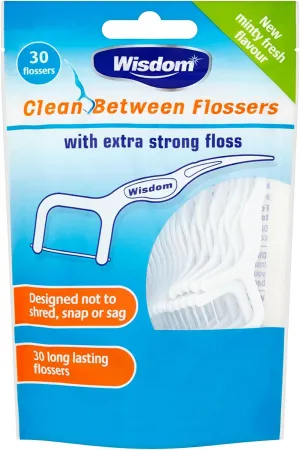 Wisdom Clean Between Flossers 30 long lasting flossers
