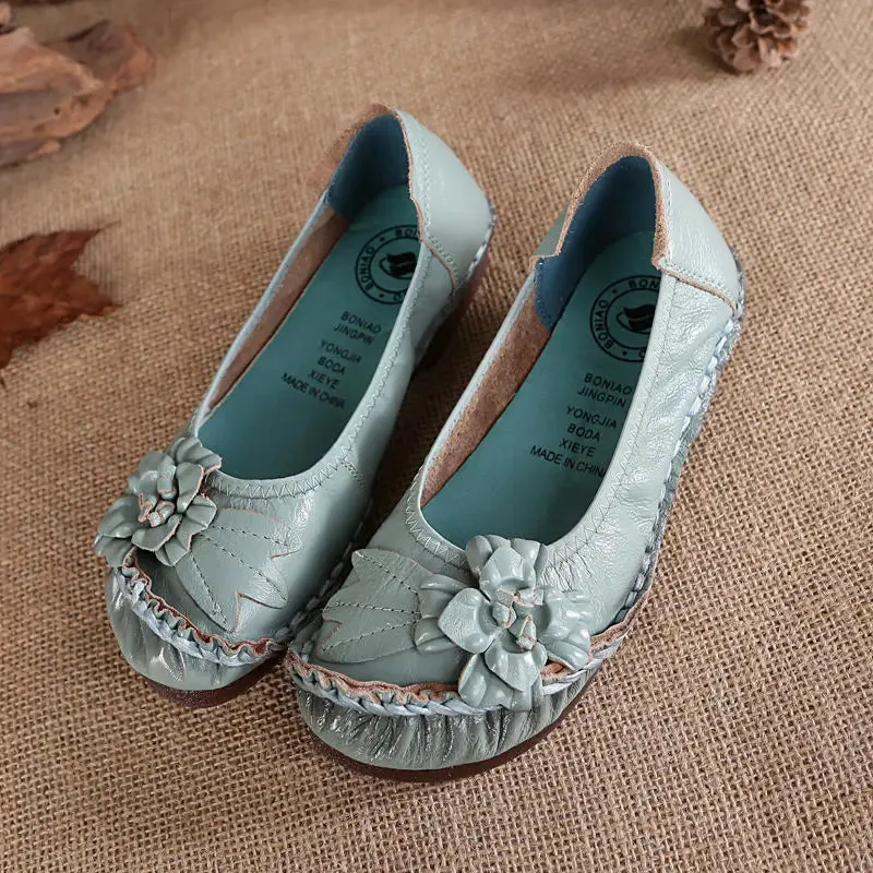 Women Genuine Leather Shoes Female Brand High Quality Comfort Flats Mom Casual Summer Shoes 2023 Fashion Oxford Flats