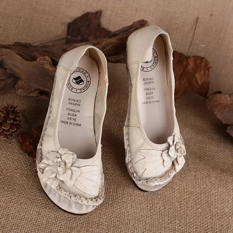 Women Genuine Leather Shoes Female Brand High Quality Comfort Flats Mom Casual Summer Shoes 2023 Fashion Oxford Flats