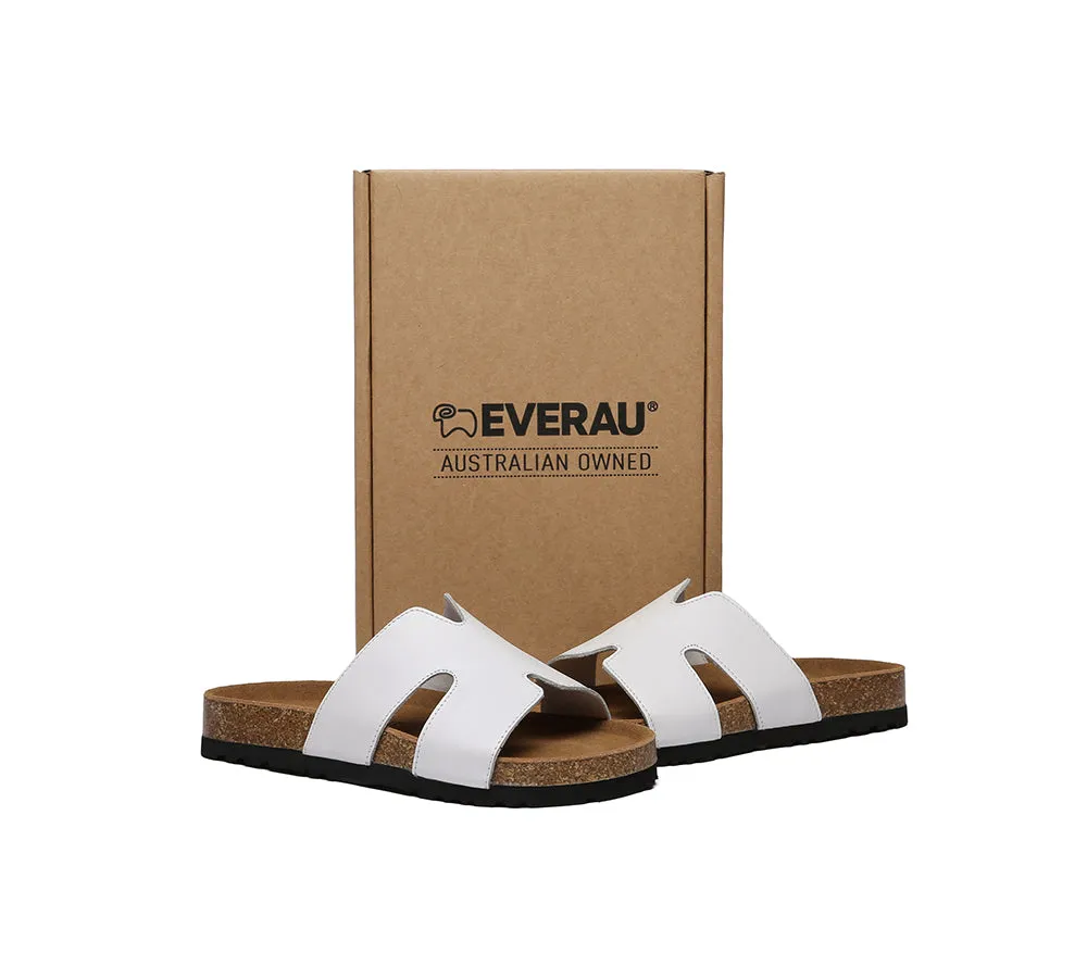 Women Slides Leather Flat Heidy
