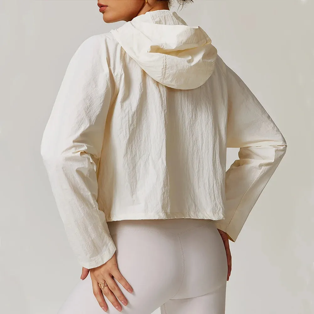 Yoga Long Sleeve Women's Hooded Jacket Fast Drying