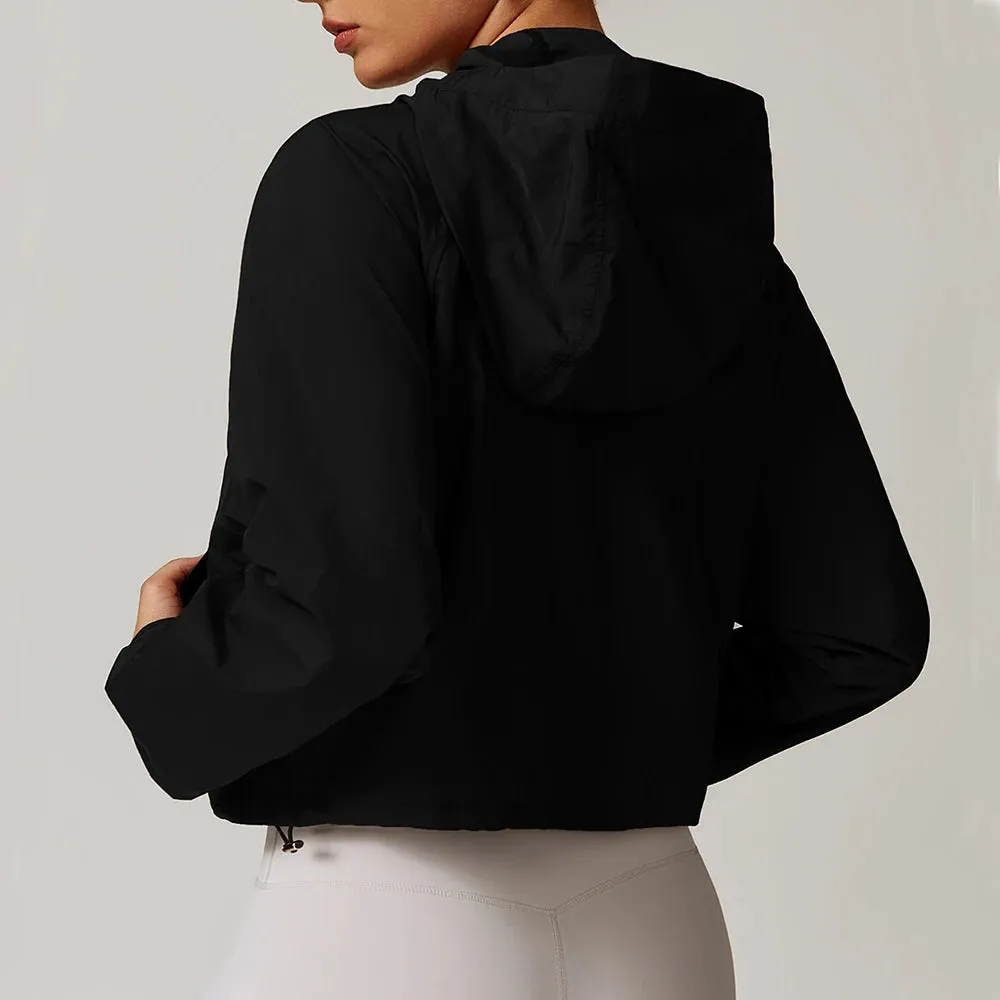 Yoga Long Sleeve Women's Hooded Jacket Fast Drying